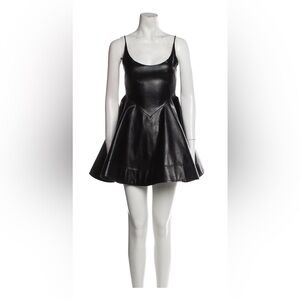 Shushu/tong Black Faux Leather Mini Dress